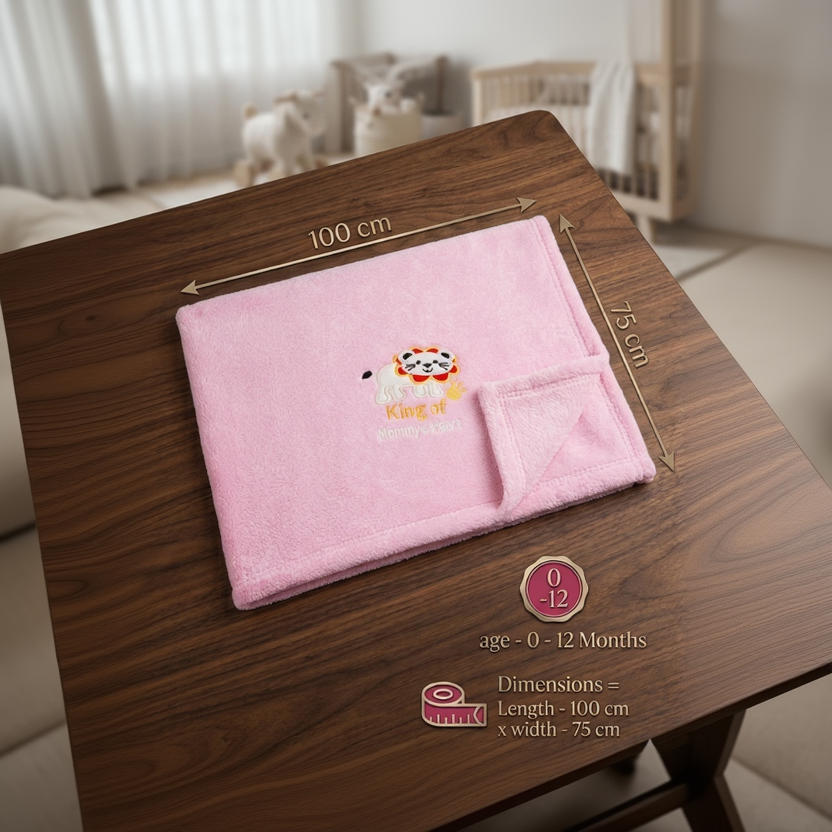 BRANDONN Newborn Baby Blanket & Swaddle Wrapper Gift Pack – Lion Design (0–12 Months, 1 Pc)