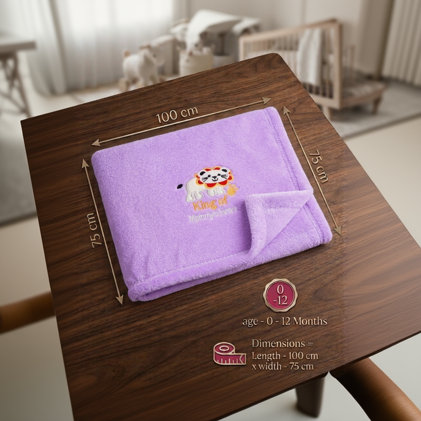 BRANDONN Newborn Baby Blanket & Swaddle Wrapper Gift Pack – Lion Design (0–12 Months, 1 Pc)