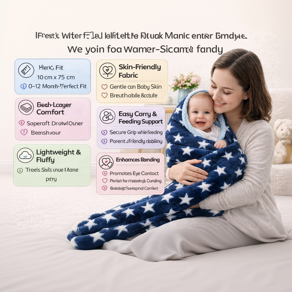 BRANDONN Newborn Baby Swaddle Blanket Gift Pack – Star Print Crib Wrapper (0–12 Months, 1 Pc)