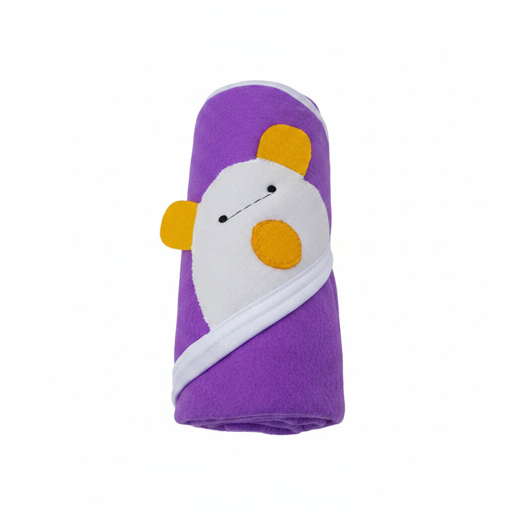 BRANDONN Newborn Combo of Shearing Velvet and Fleece Hooded Baby Blanket (Pack of 2, Beige)
