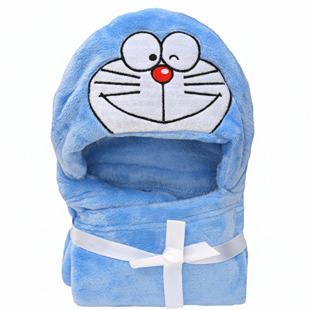 BRANDONN Newborn Furry Hooded Baby Blanket & Glacier Baby Wrapper Combo (Pack of 2)