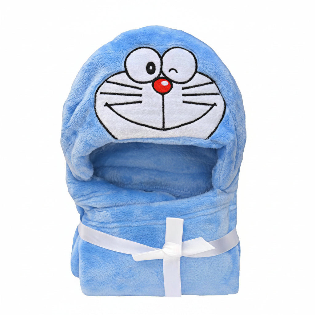 BRANDONN Newborn Furry Hooded Baby Blanket & Glacier Baby Wrapper Combo (Pack of 2)
