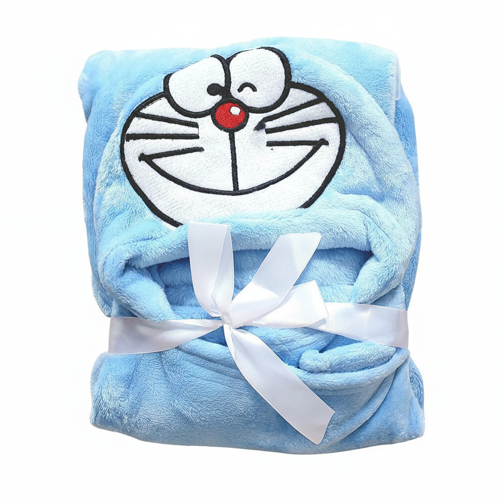 BRANDONN Newborn Furry Hooded Baby Blanket & Glacier Baby Wrapper Combo (Pack of 2)