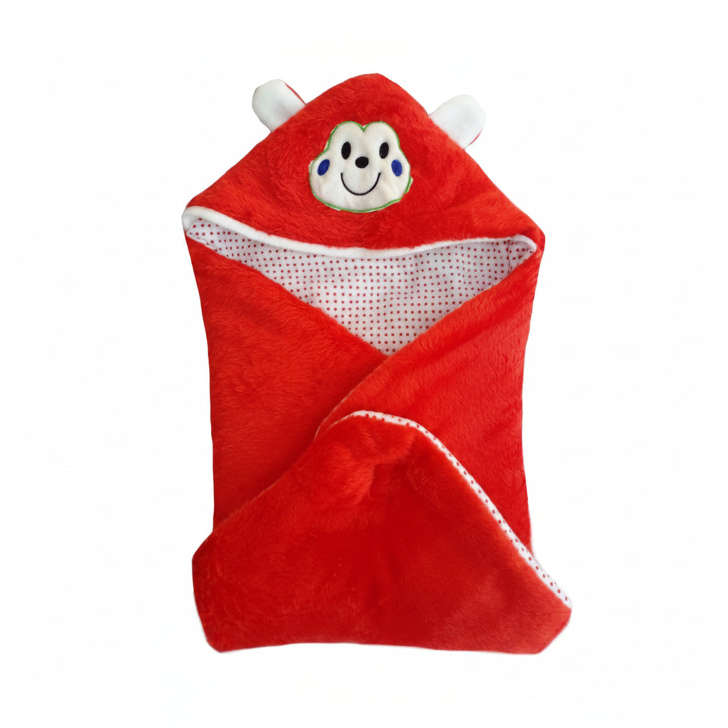 BRANDONN Newborn Furry Hooded Baby Blanket & Glacier Baby Wrapper Combo (Pack of 2)