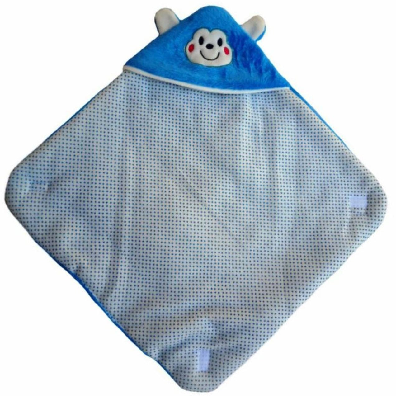 BRANDONN Newborn Furry Hooded Baby Blanket & Glacier Baby Wrapper Combo (Pack of 2)