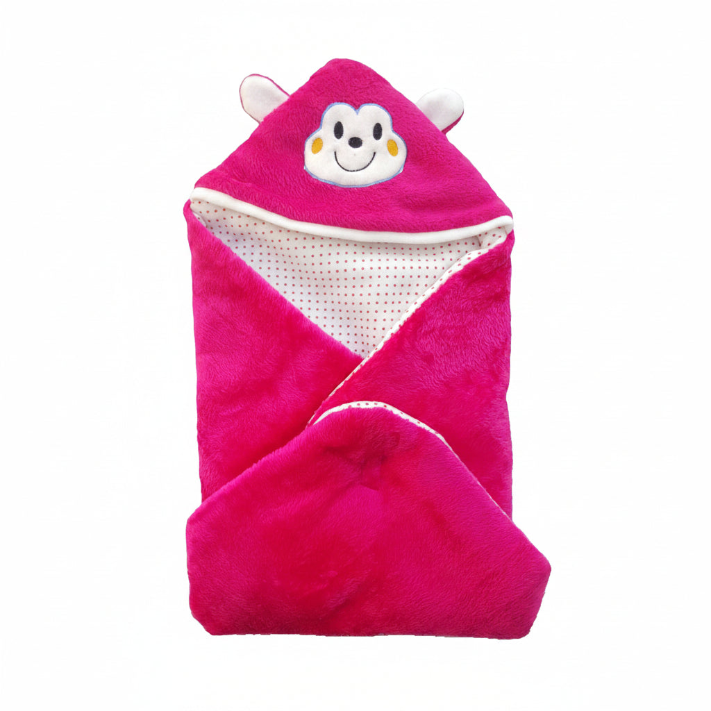 BRANDONN Newborn Furry Hooded Baby Blanket & Glacier Baby Wrapper Combo (Pack of 2)