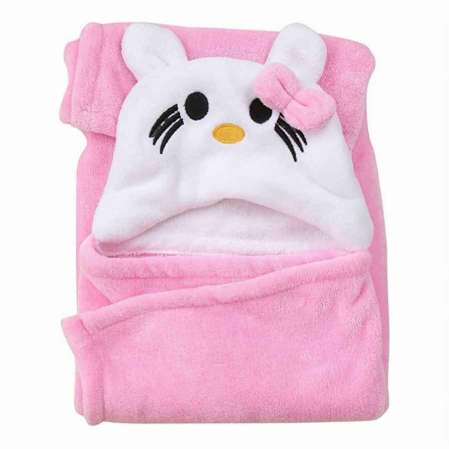 BRANDONN Newborn Furry Hooded Baby Blanket & Glacier Baby Wrapper Combo (Pack of 2)