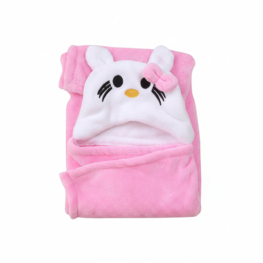 BRANDONN Newborn Furry Hooded Baby Blanket & Glacier Baby Wrapper Combo (Pack of 2)