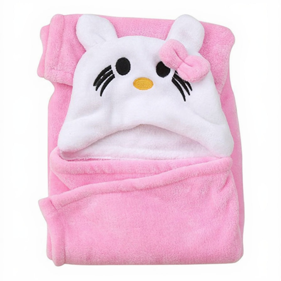 BRANDONN Newborn Furry Hooded Baby Blanket & Glacier Baby Wrapper Combo (Pack of 2)