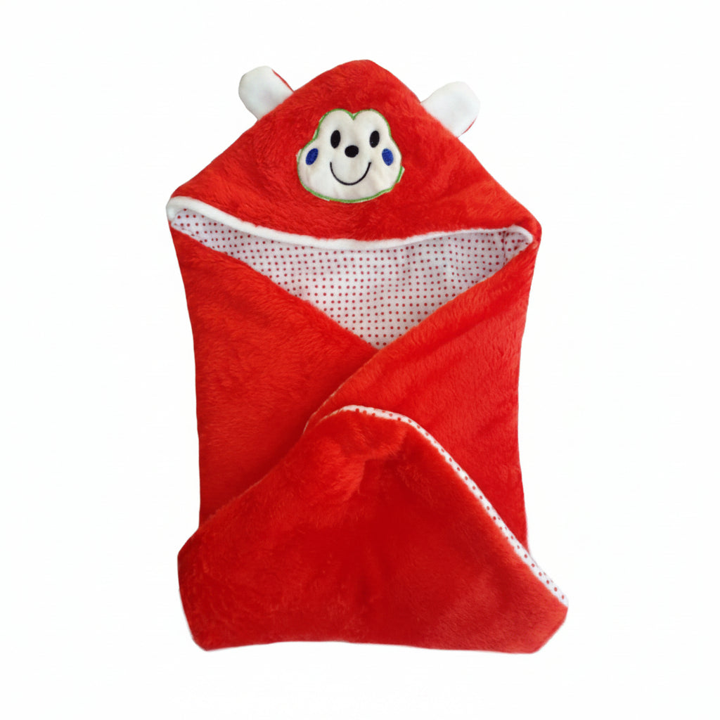 BRANDONN Newborn Furry Hooded Baby Blanket & Glacier Baby Wrapper Combo (Pack of 2)