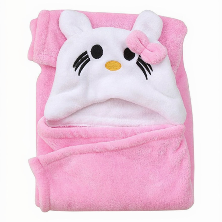 BRANDONN Newborn Furry Hooded Baby Blanket & Glacier Baby Wrapper Combo (Pack of 2)