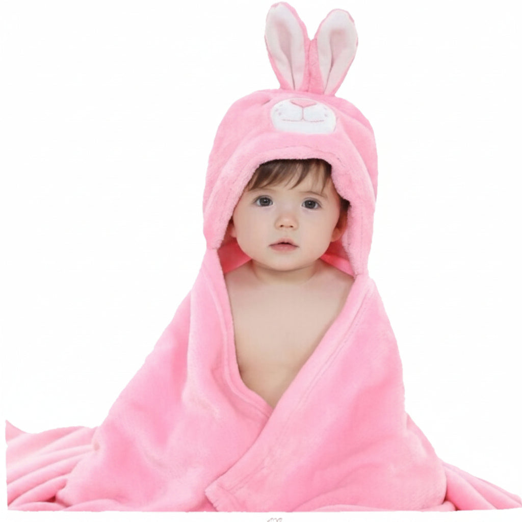 BRANDONN Newborn Furry Hooded Baby Blanket & Glacier Baby Wrapper Combo (Pack of 2)