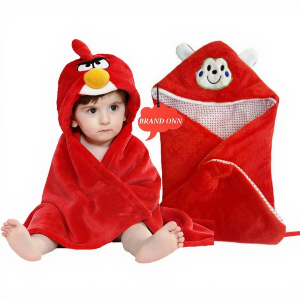 BRANDONN Newborn Furry Hooded Baby Blanket & Glacier Baby Wrapper Combo (Pack of 2)