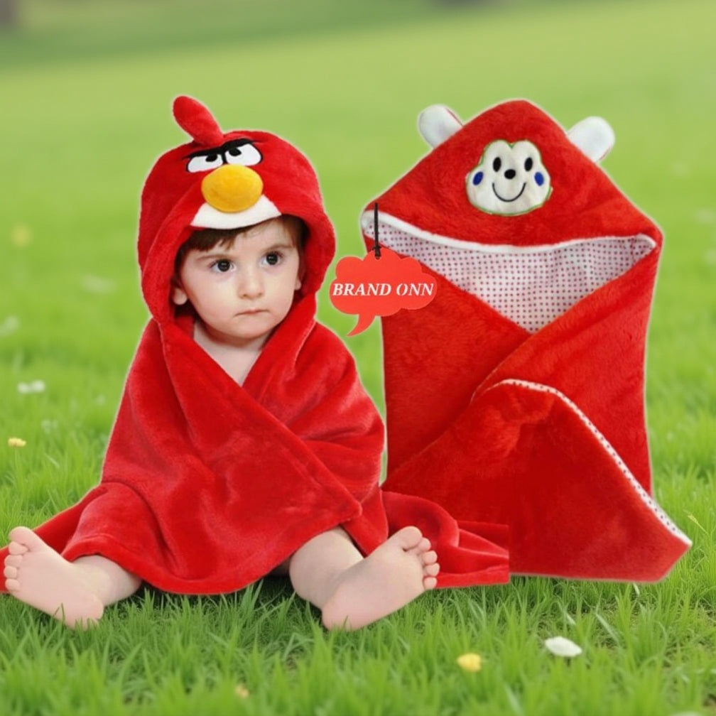 BRANDONN Newborn Furry Hooded Baby Blanket & Glacier Baby Wrapper Combo (Pack of 2)