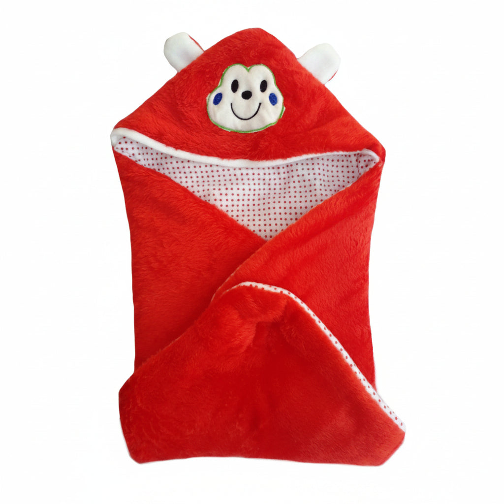 BRANDONN Newborn Furry Hooded Baby Blanket & Glacier Baby Wrapper Combo (Pack of 2)