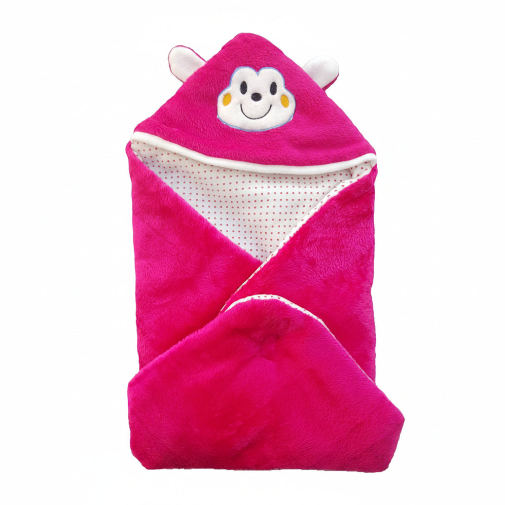 BRANDONN Newborn Furry Hooded Baby Blanket & Glacier Baby Wrapper Combo (Pack of 2)