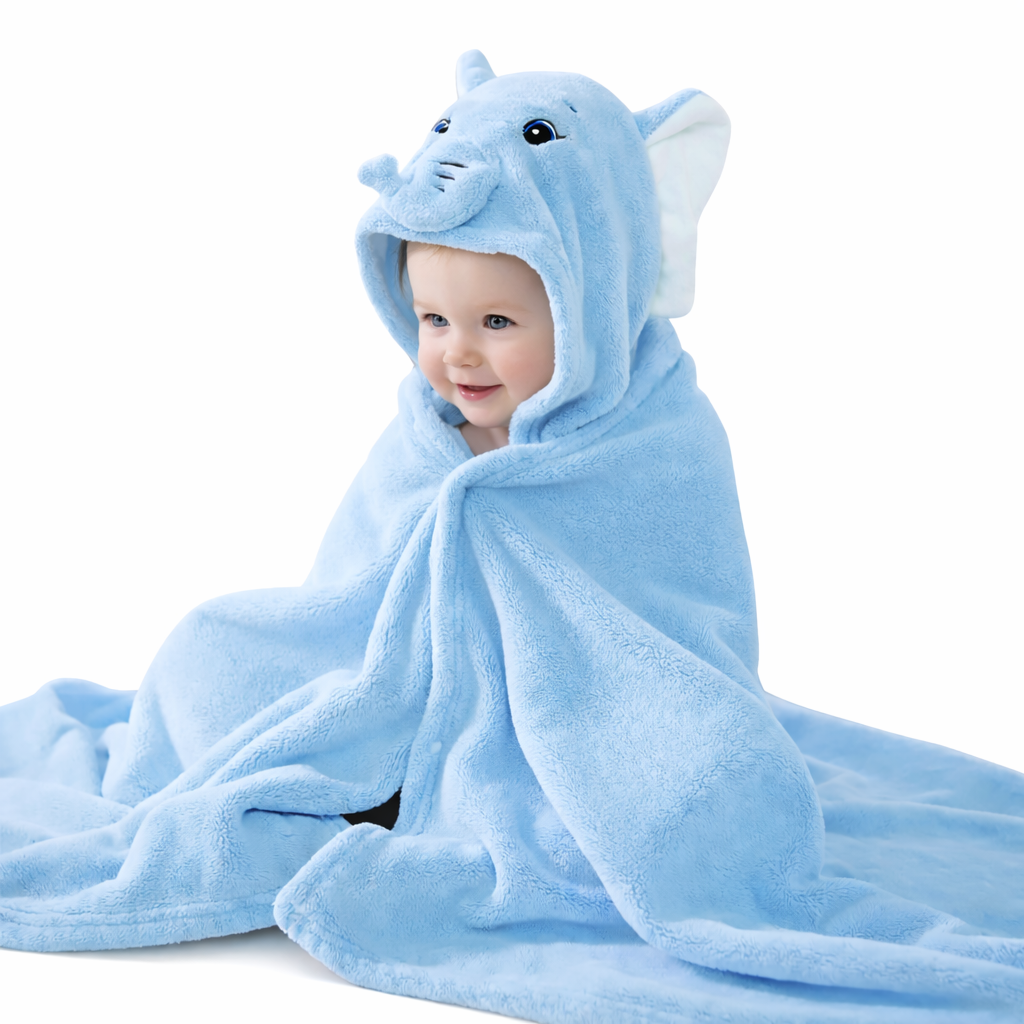 BRANDONN Hooded Baby Blanket & Bath Towel –  0-12 Months (75×75 cm)