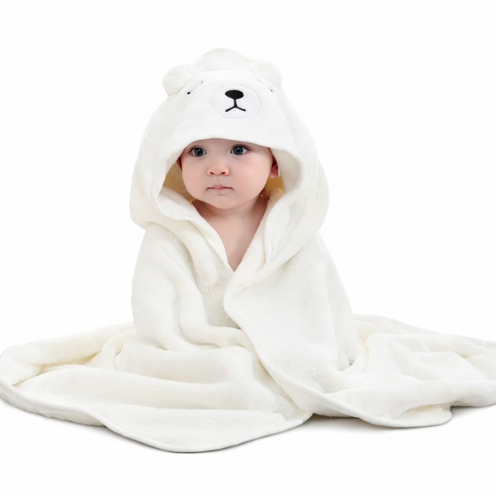 BRANDONN Hooded Baby Blanket & Bath Towel –  0-12 Months (75×75 cm)