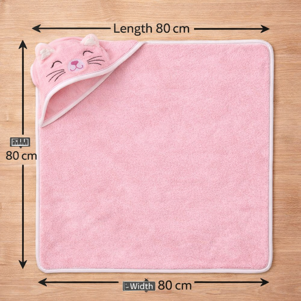 BRANDONN Hooded Baby Blanket & Bath Towel, Sky Blue Dog, 75x75 cm (0-12 Months)
