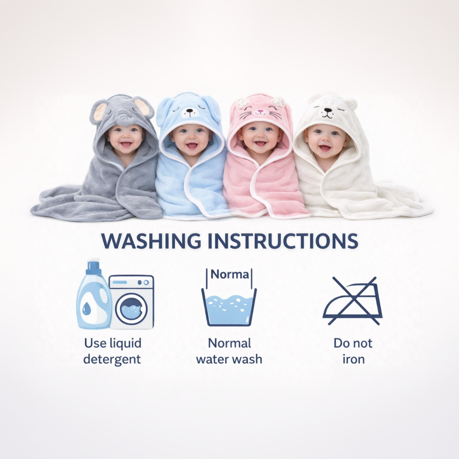 BRANDONN Hooded Baby Blanket & Bath Towel –  0-12 Months (75×75 cm)