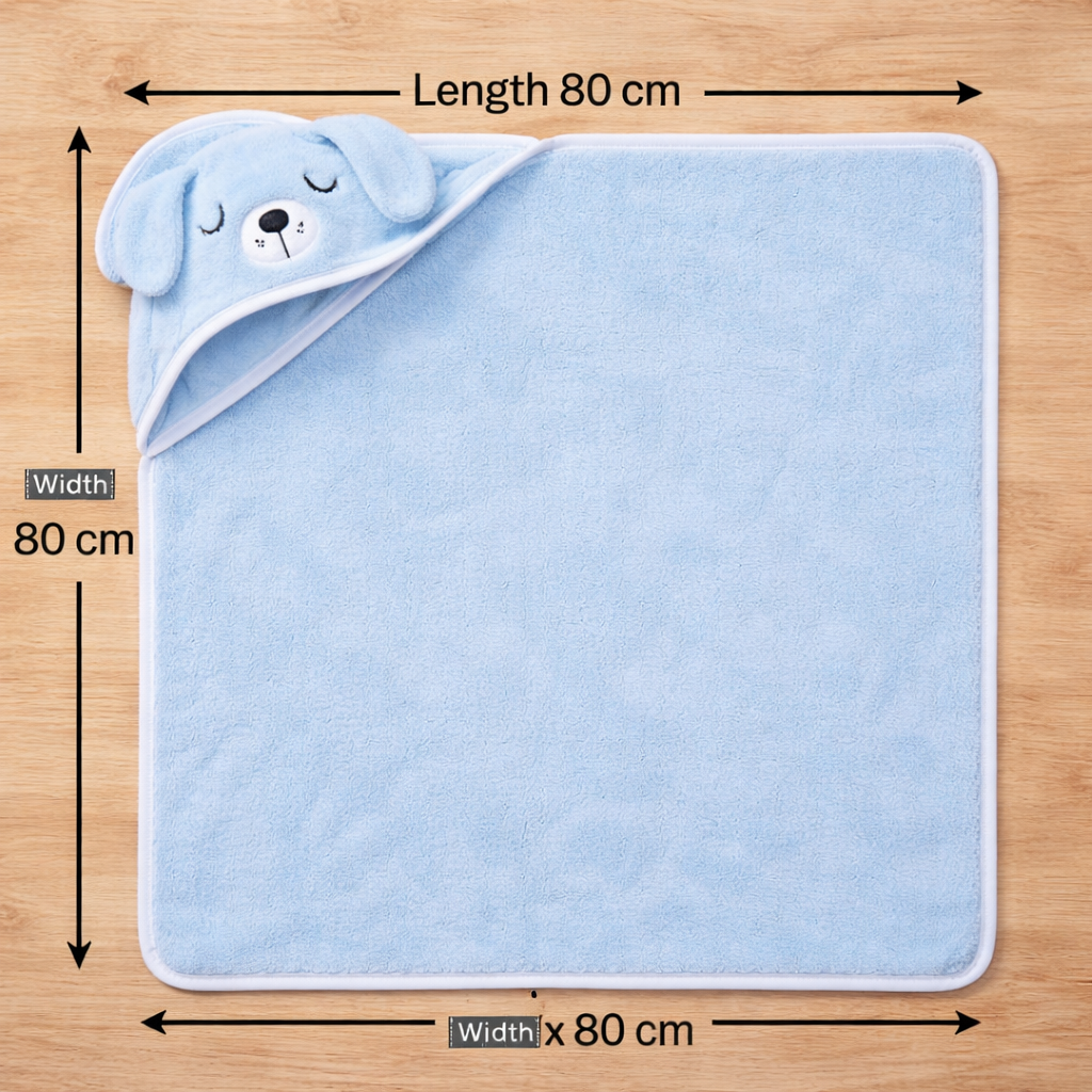 BRANDONN Hooded Baby Blanket & Bath Towel –  0-12 Months (75×75 cm)