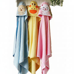 BRANDONN Fashions Baby Hooded Quick Dry Double Ply Shower Towels XL Pack of 3 (Pink, Mango & Blue)