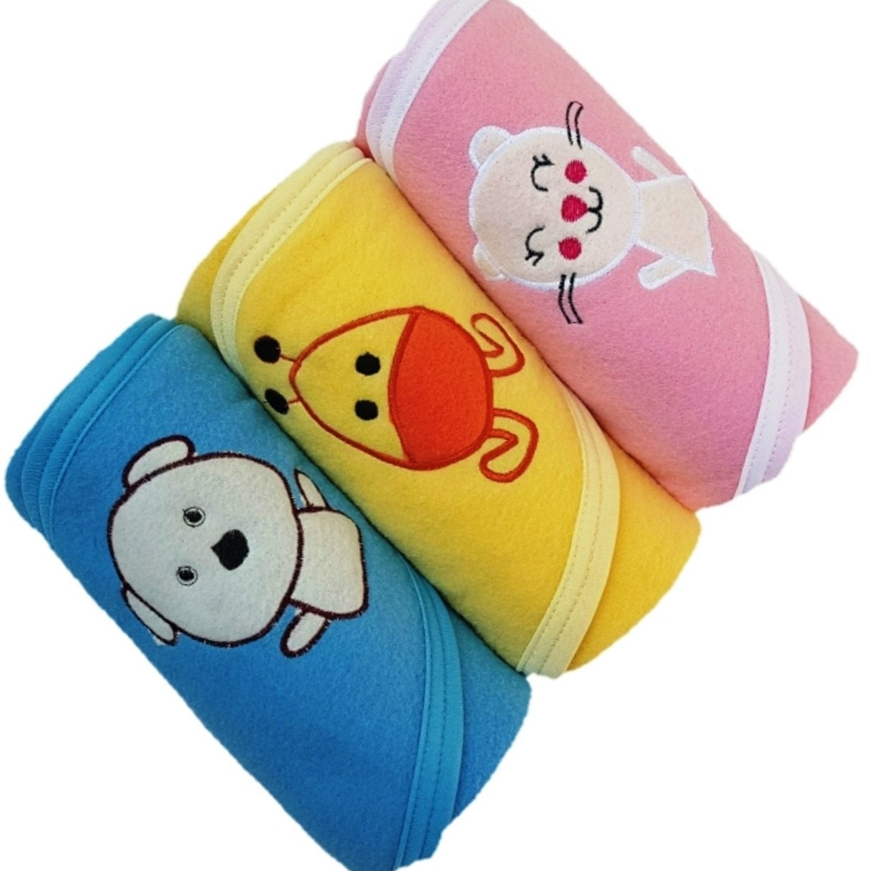 BRANDONN Fashions Baby Hooded Quick Dry Double Ply Shower Towels XL Pack of 3 (Pink, Mango & Blue)