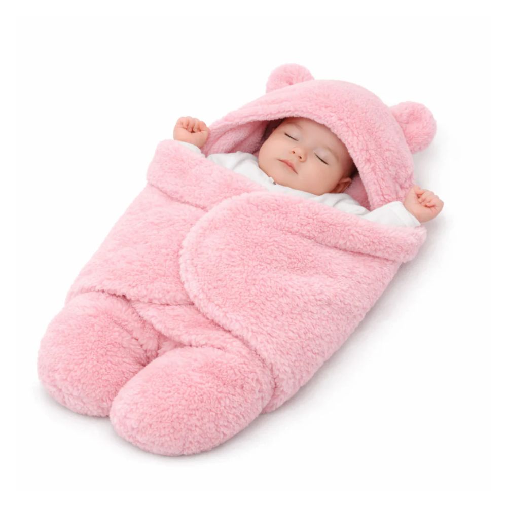 BRANDONN Newborn Baby Hooded Swaddle Blanket | Soft Wearable Baby Wrapper for 0–9 Months | Pack of 1