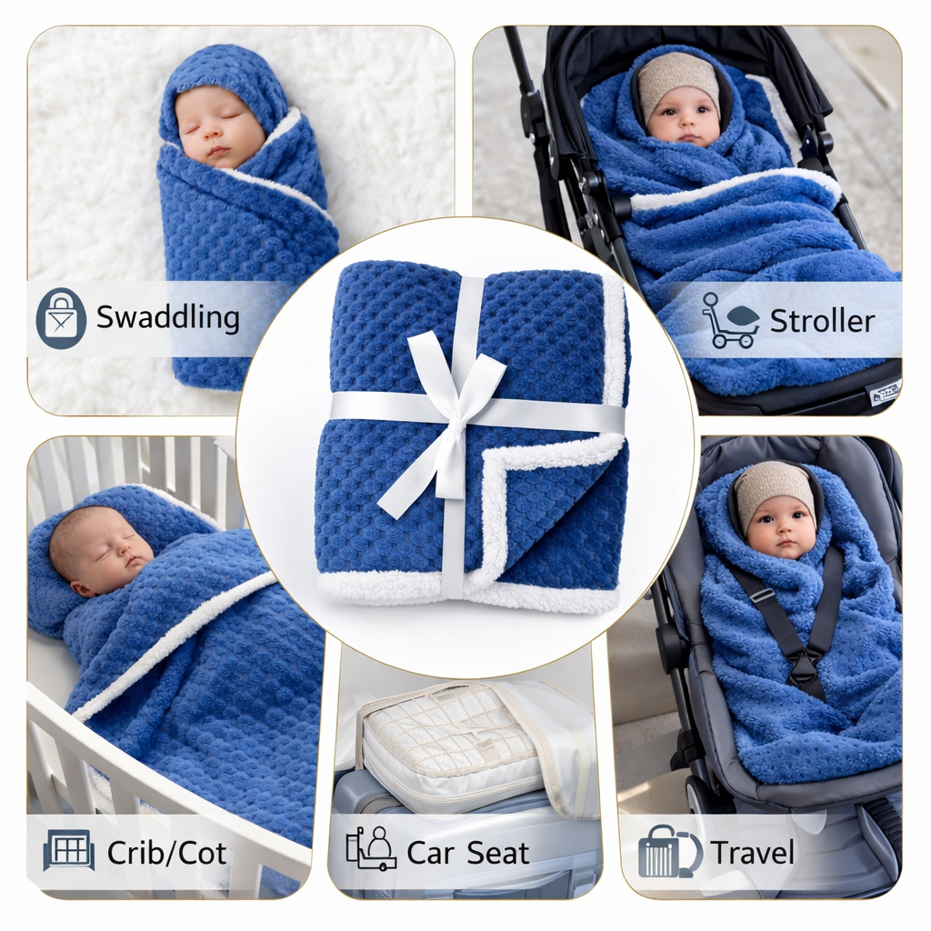 BRANDONN Newborn Swaddle Blanket Zigzag Print for Babies 0-12 Months