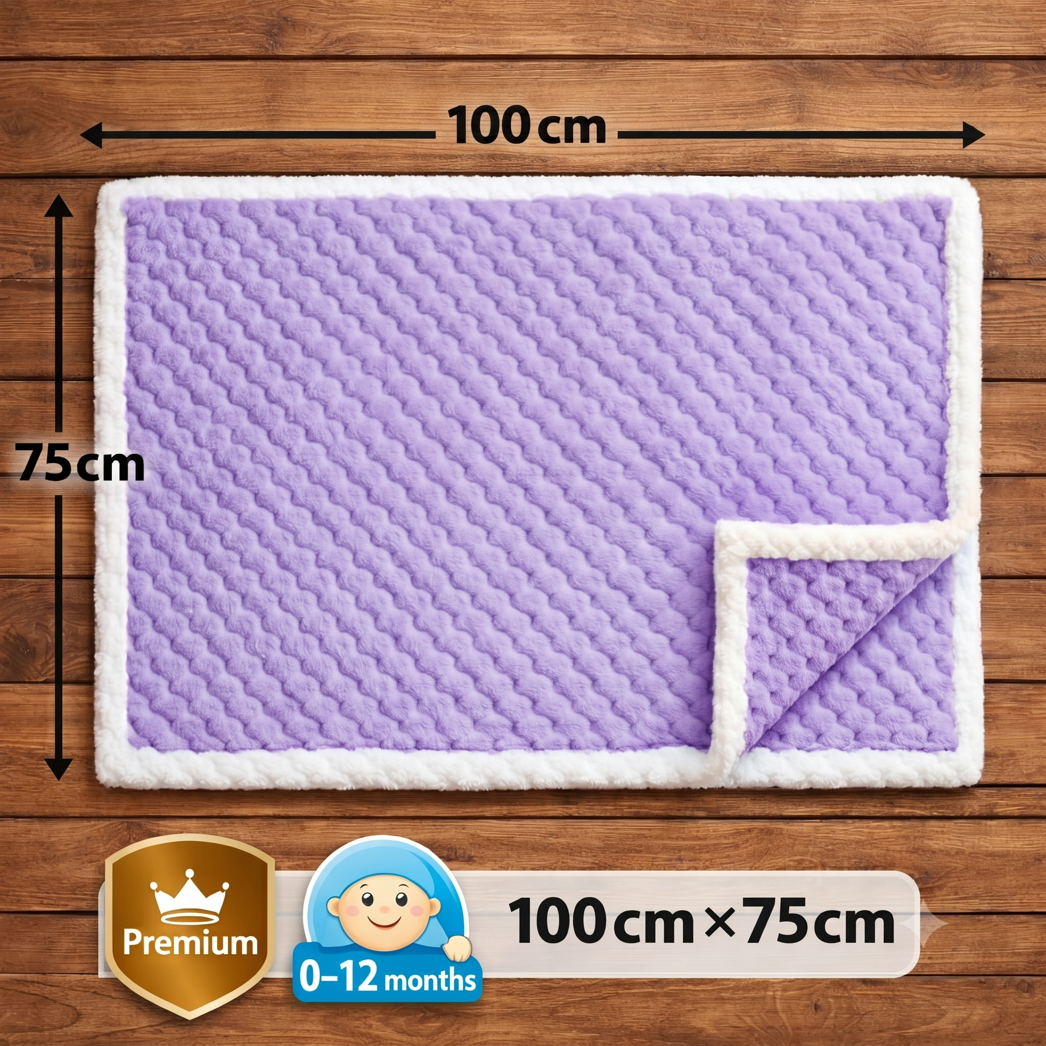 BRANDONN Newborn Baby Swaddle Blanket Gift Pack – Zigzag Design, 0–12 Months, 1 Pc