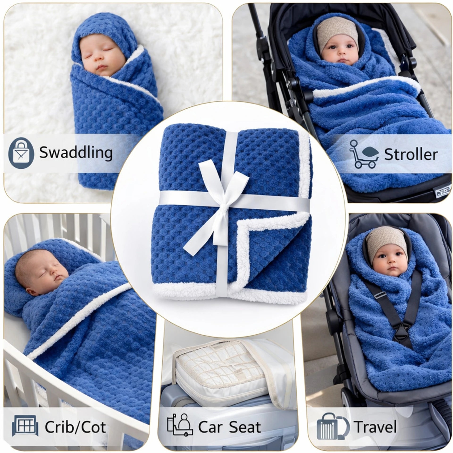 BRANDONN Newborn Baby Swaddle Blanket Gift Pack – Zigzag Design, 0–12 Months, 1 Pc