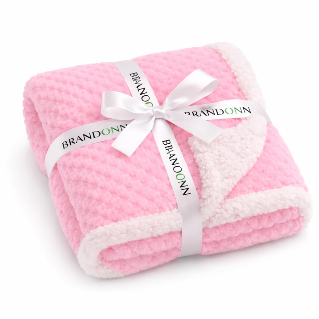 BRANDONN Luxury Flannel & Sherpa Baby Blanket Wrap (0–12 Months)