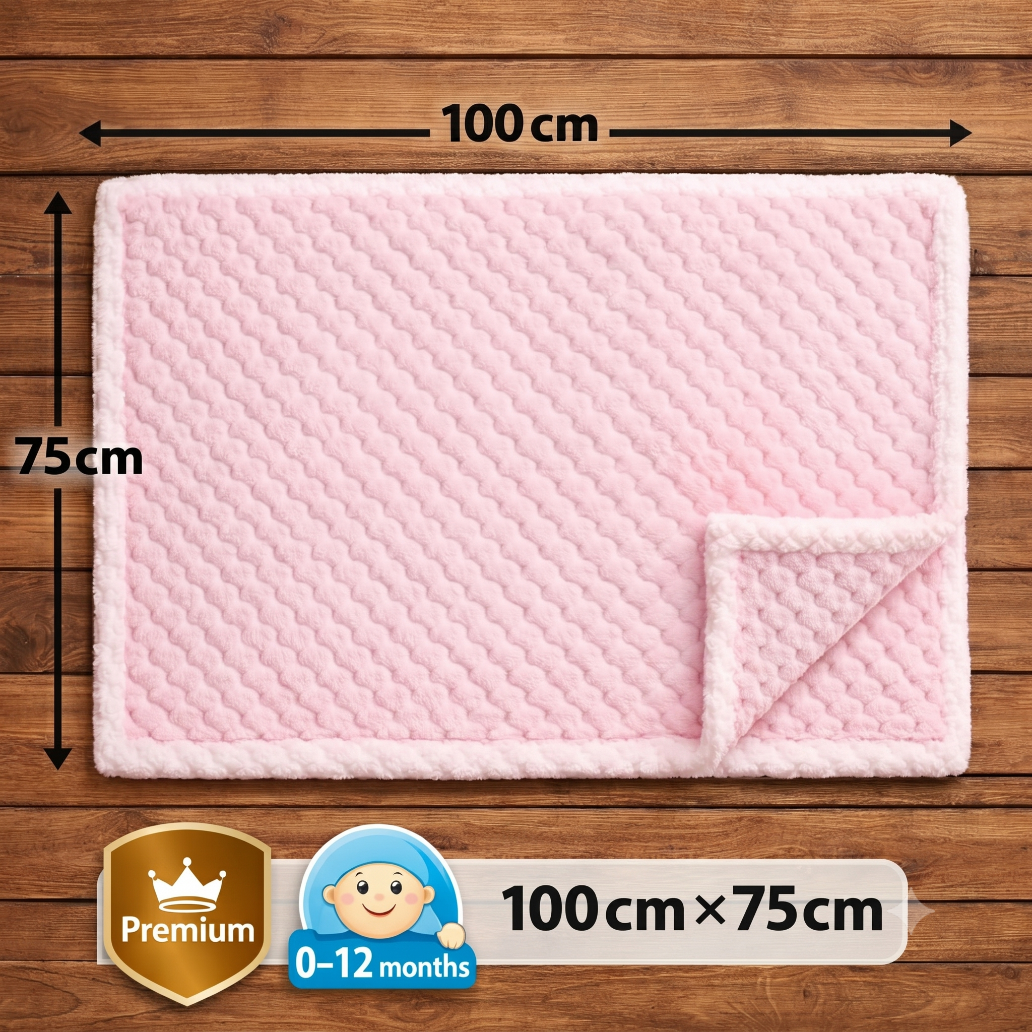 BRANDONN Newborn Baby Swaddle Blanket Gift Pack – Zigzag Design, 0–12 Months, 1 Pc