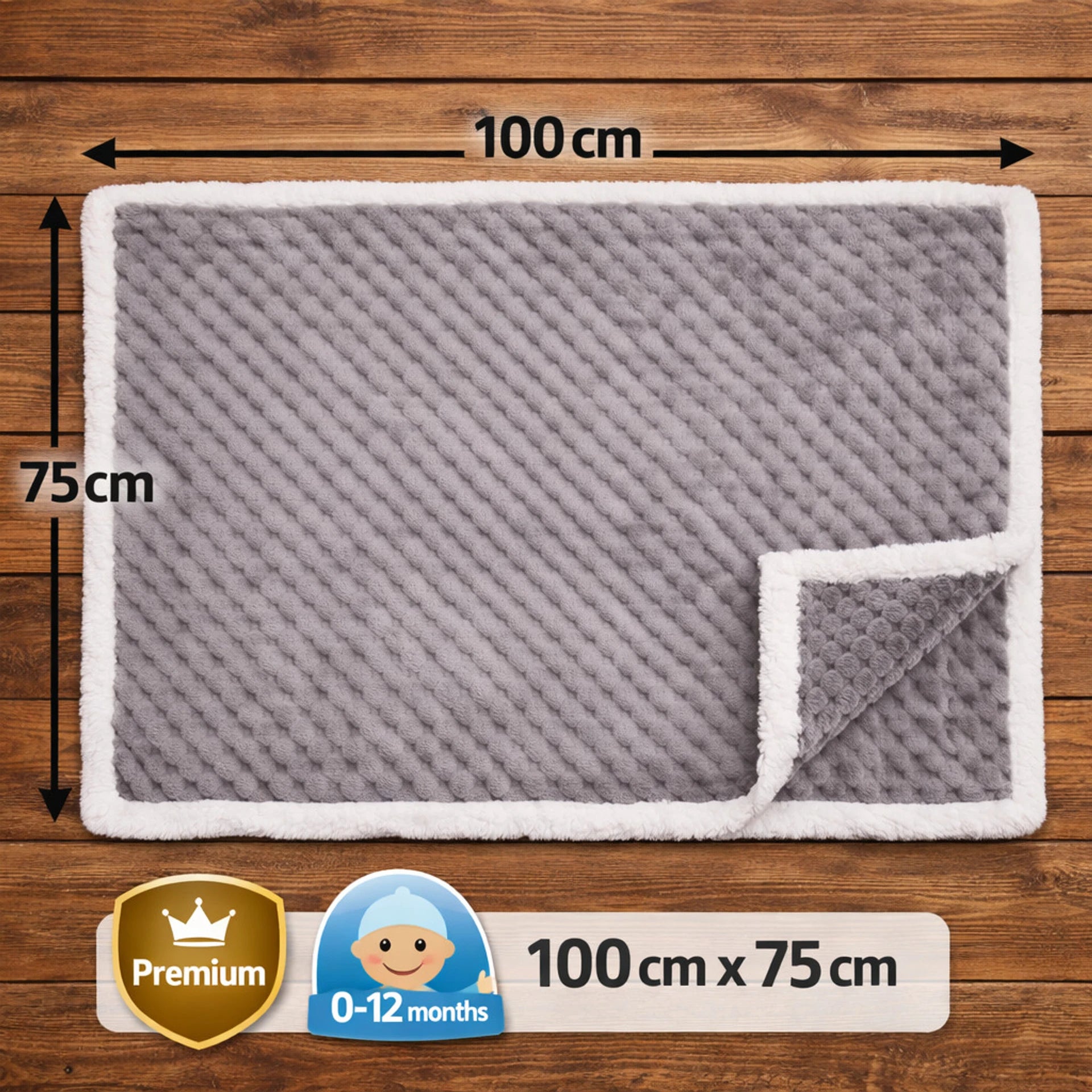 BRANDONN Newborn Baby Swaddle Blanket Gift Pack – Zigzag Design, 0–12 Months, 1 Pc