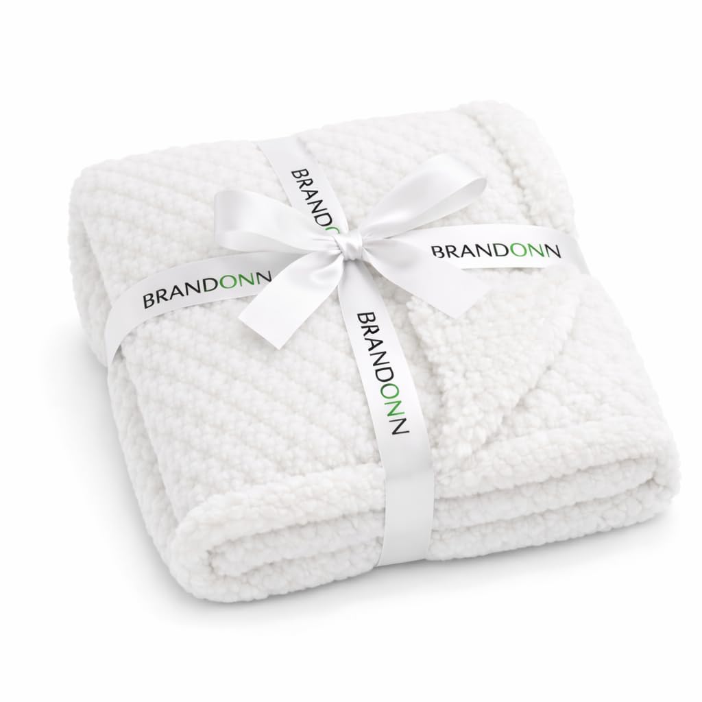 BRANDONN Luxury Flannel & Sherpa Baby Blanket Wrap (0–12 Months)