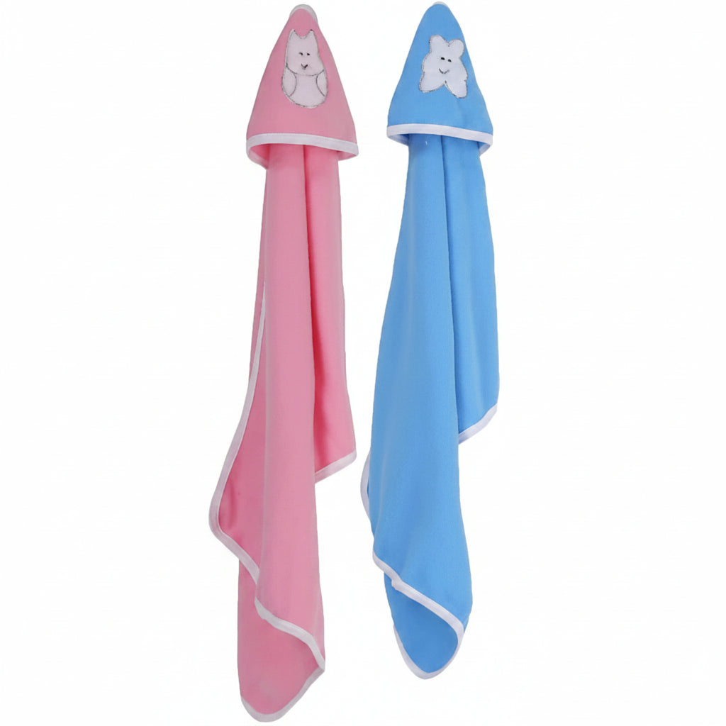 BRANDONN Extra Large Cute Hooded Side Boon Border Baby Blanket(Pack of 2, 28INCH X 36INCH)…